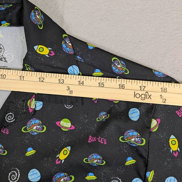 Buc-ees Shirt Mens Small Black AOP UFO Space Ships Planets Button Up Hawaiian - Picture 4 of 8